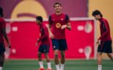 حمزة عبد الكريم يعود إلى تدريبات برشلونة بعد انتهاء مهمته مع منتخب مصر